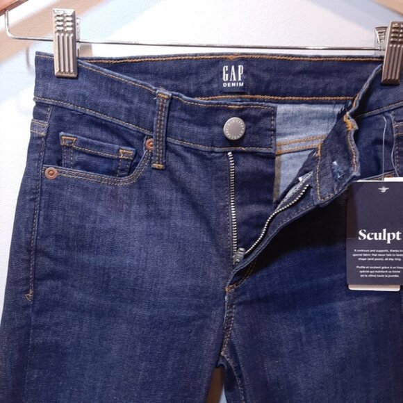 3/$20 NEW Gap Denim True Skinny Jeans Ankle Sculpting Womens Size 24 Blue - Picture 6 of 12